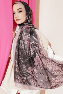 Fleur Desen Liva Modal Şal Pudra - MODA KAŞMİR