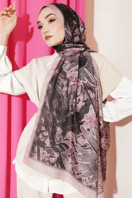 Fleur Desen Liva Modal Şal Pudra - Başörtüsü