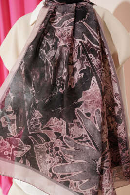 Fleur Desen Liva Modal Şal Pudra - Başörtüsü