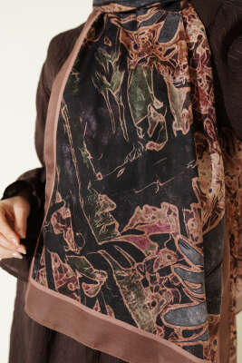 Fleur Desen Liva Modal Şal Taba - Yılın Fırsatı