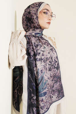 Fleur Desen Liva Modal Şal Taş - Başörtüsü