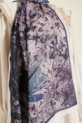 Fleur Desen Liva Modal Şal Taş - Başörtüsü