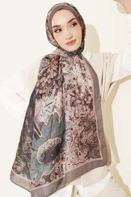 Fleur Desen Liva Modal Şal Vizon - MODA KAŞMİR