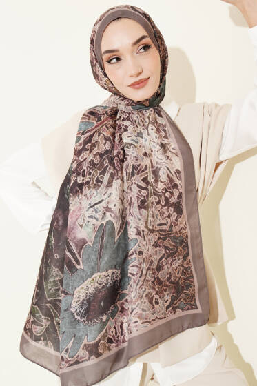 Fleur Desen Liva Modal Şal Vizon - Yılın Fırsatı