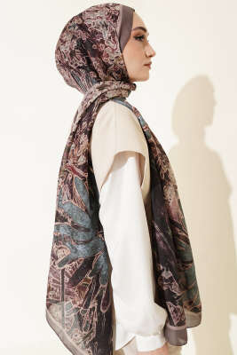 Fleur Desen Liva Modal Şal Vizon - Yılın Fırsatı