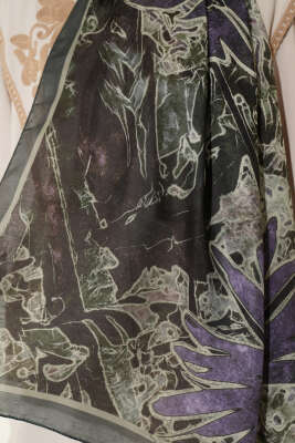 Fleur Desen Liva Modal Şal Zümrüt - Başörtüsü