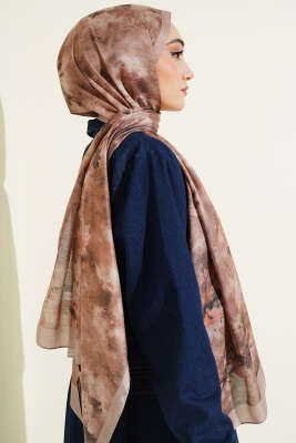 Floral Batik Desen Şal Bej - Yılın Fırsatı