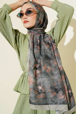 Floral Batik Desen Şal Çağla Yeşili - Yılın Fırsatı
