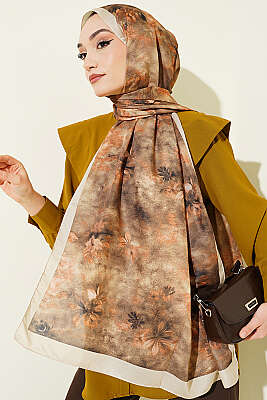 Floral Batik Desen Şal Fil Dişi - Başörtüsü