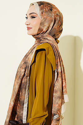 Floral Batik Desen Şal Fil Dişi - Başörtüsü