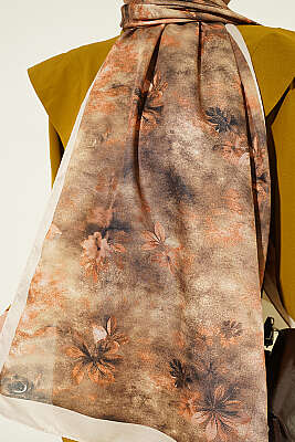 Floral Batik Desen Şal Fil Dişi - Başörtüsü