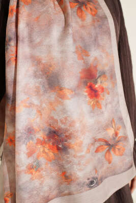 Floral Batik Desen Şal Kum Bej - Yılın Fırsatı