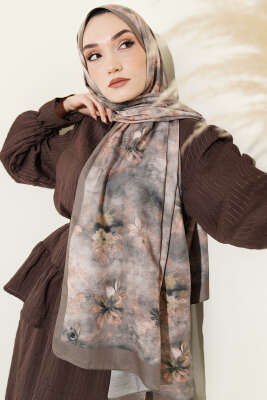 Floral Batik Desen Şal Nefti - Başörtüsü