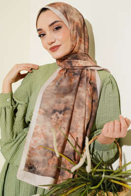 Floral Batik Desen Şal Taş - Başörtüsü