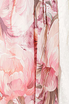 Floral Nature Bambu Kraş Şal Pembe - Başörtüsü
