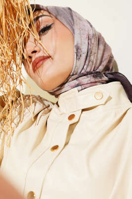 Flowers Bambu Kraş Eşarp Acı Kahve - SARPA