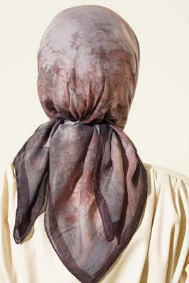 Flowers Bambu Kraş Eşarp Acı Kahve - Başörtüsü