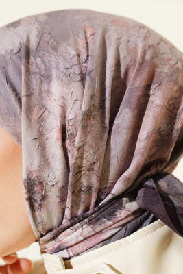 Flowers Bambu Kraş Eşarp Acı Kahve - Başörtüsü