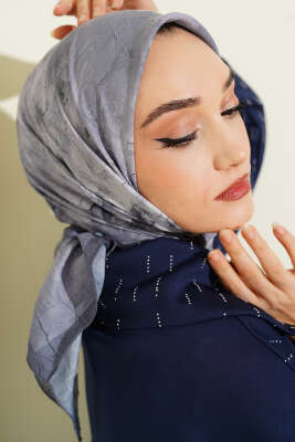 Flowers Bambu Kraş Eşarp Gri 