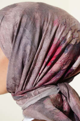 Flowers Bambu Kraş Eşarp Kum Bej - Başörtüsü