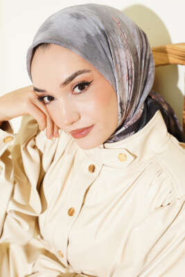 Flowers Bambu Kraş Eşarp Siyah - Başörtüsü