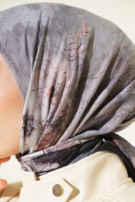 Flowers Bambu Kraş Eşarp Siyah - Başörtüsü