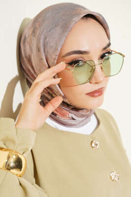 Flowers Bambu Kraş Eşarp Vizon - SARPA