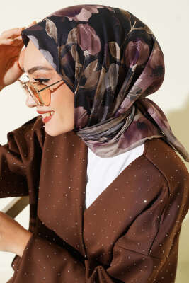 Flowers Desen Demore Eşarp Haki - Başörtüsü