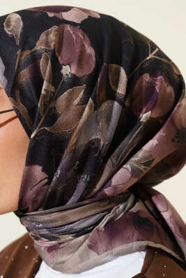 Flowers Desen Demore Eşarp Haki - Başörtüsü