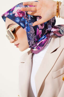 Flowers Desen Eşarp Gül Kurusu 