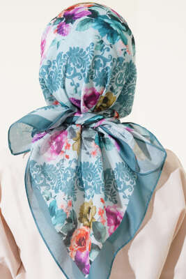 Flowers Desen Eşarp Mint - Başörtüsü