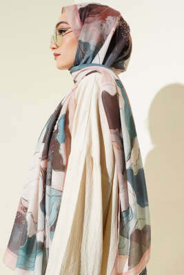 Flowers Desen Lina Şal Camel - Başörtüsü