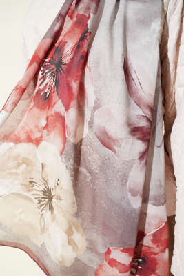 Flowers Desen Rami Şal Bordo - Başörtüsü