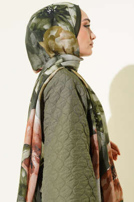 Flowers Desen Rami Şal Zümrüt - Başörtüsü