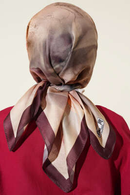 Flowers Desen Soft Eşarp Acı Kahve - Başörtüsü