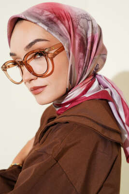 Flowers Desen Soft Eşarp Bordo - Başörtüsü