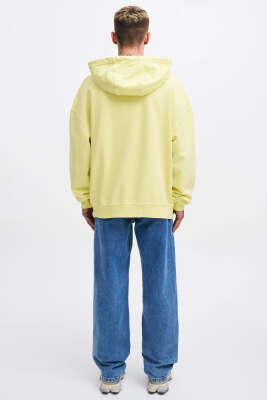 Free Sprit Baskılı Oversize Erkek Sweatshirt Sarı - Erkek Sweatshirt