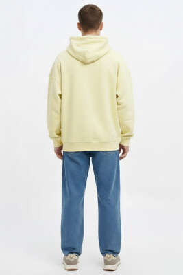 Free Sprit Baskılı Oversize Erkek Sweatshirt Sarı - Erkek Sweatshirt