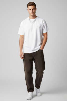 Friendly Reminder Nakışlı Erkek T-shirt Beyaz - Erkek T-shirt