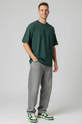 Friendly Reminder Nakışlı Erkek T-shirt Nefti - Erkek T-shirt