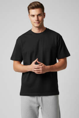 Friendly Reminder Nakışlı Erkek T-shirt Siyah - DEEP POİNT