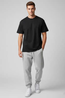 Friendly Reminder Nakışlı Erkek T-shirt Siyah - Erkek T-shirt