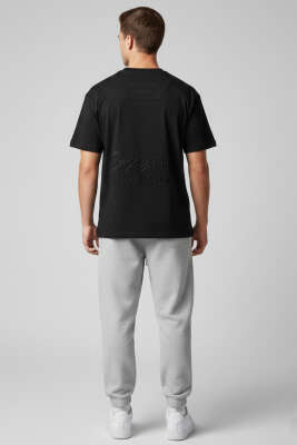 Friendly Reminder Nakışlı Erkek T-shirt Siyah - Erkek T-shirt