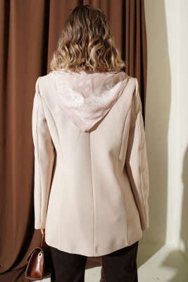 Fular Detaylı Blazer Ceket Bej - Kadın Giyim Modelleri