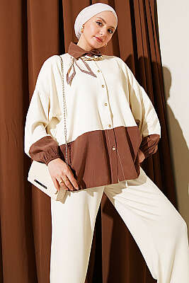 Fular Detaylı Garnili Loyşa İkili Takım Taş - İkili Takım