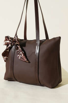 Fular Detaylı Kol Çantası Acı Kahve - GÜZEL ÇANTA