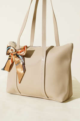 Fular Detaylı Kol Çantası Bej - GÜZEL ÇANTA