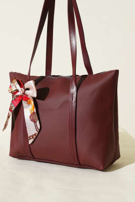 Fular Detaylı Kol Çantası Bordo - GÜZEL ÇANTA
