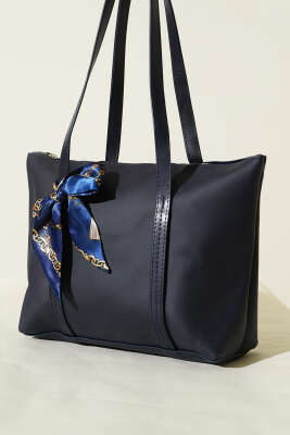 Fular Detaylı Kol Çantası Lacivert - GÜZEL ÇANTA