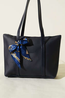 Fular Detaylı Kol Çantası Lacivert - Kol Çantası